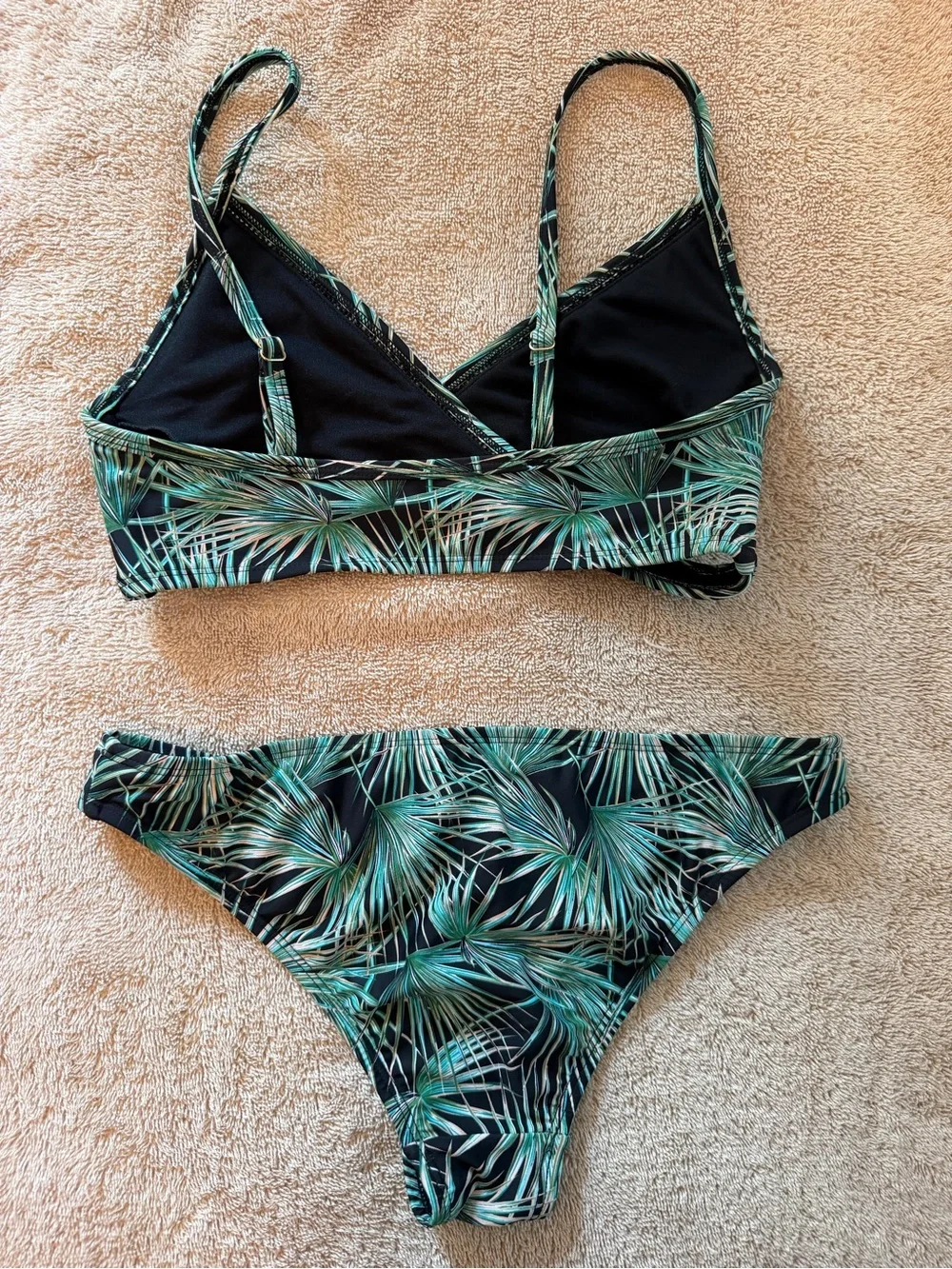 Cabana del Sol Tropical Palm Print Bikini Set – Size Small